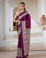Royal Purple Ajrakh Gala Border Saree
