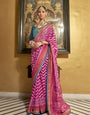 Radiant Pink Ikat Patola Saree