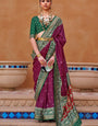 Deep Wine Handwoven Patola Silk Saree