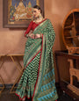 Emerald Green Ikat Patola Saree