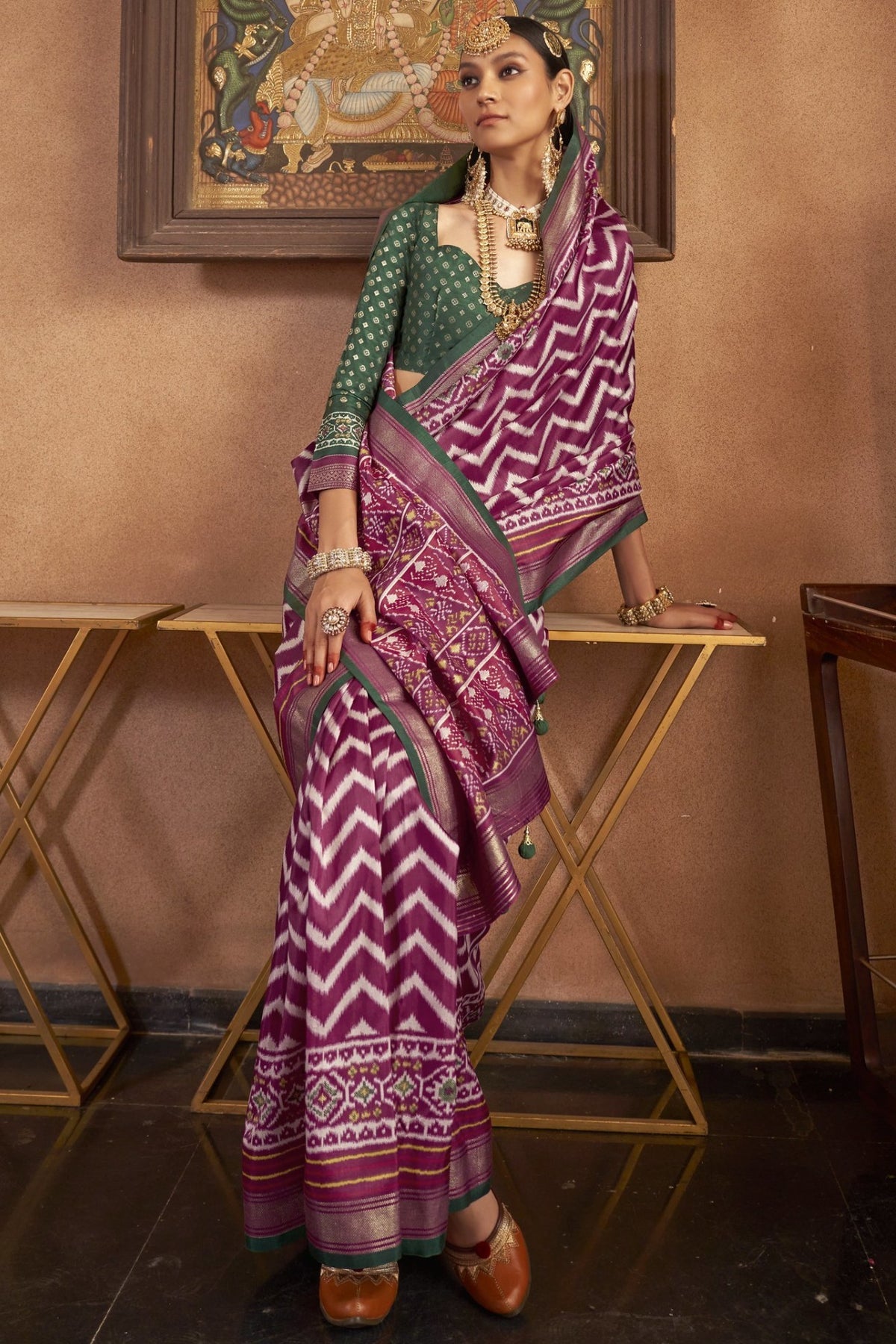 Elegant Purple Ikat Patola Saree