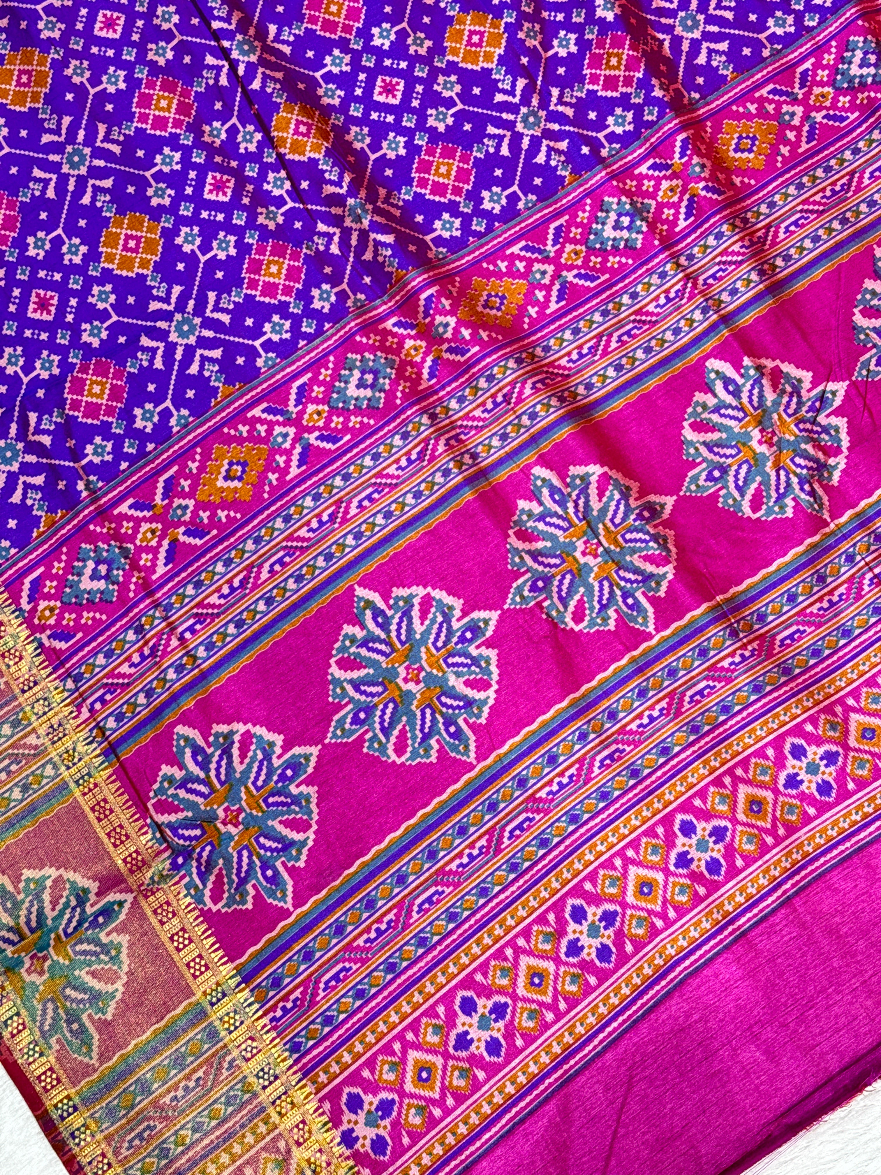Traditional Purple Patola Silk Saree MSM1001
