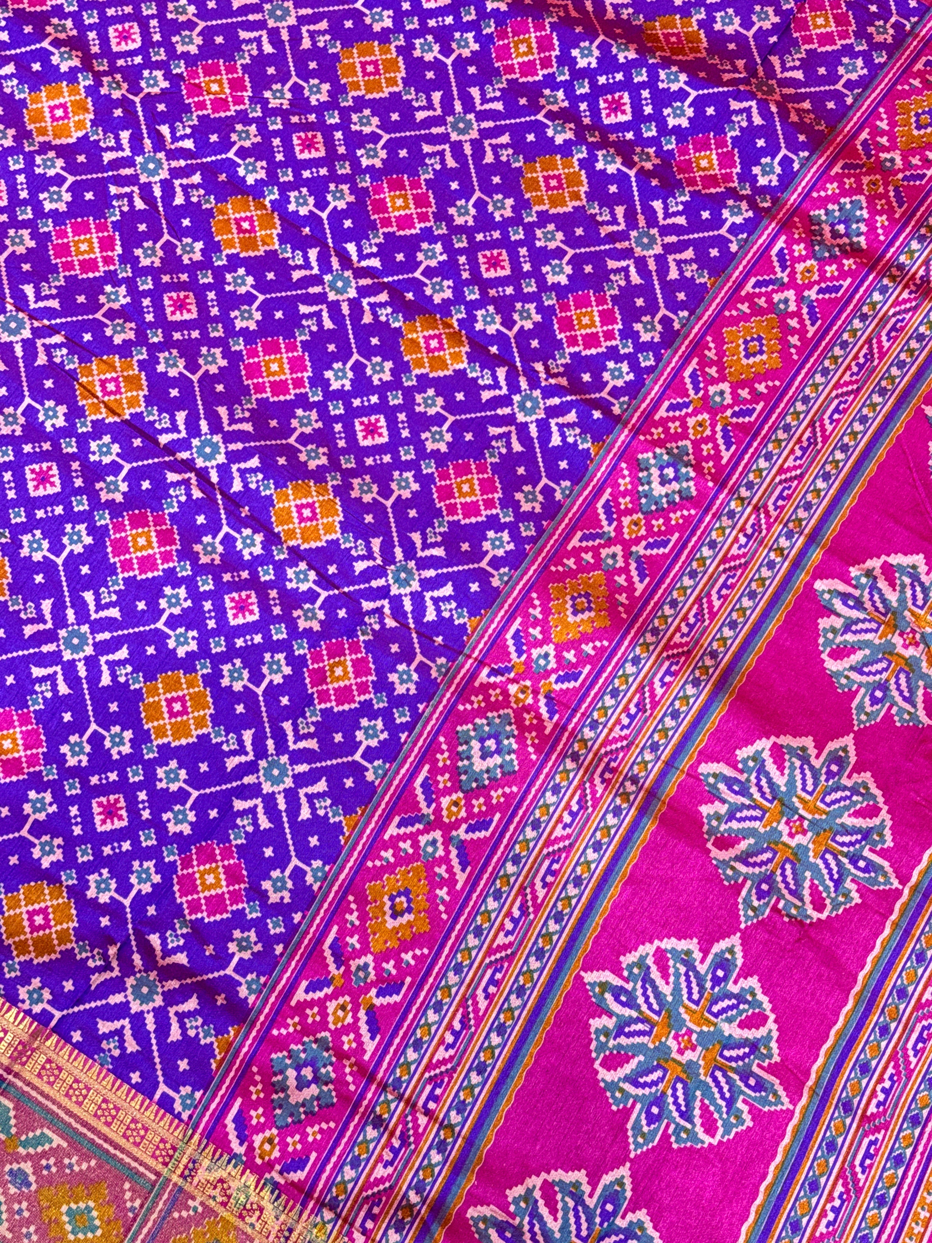 Traditional Purple Patola Silk Saree MSM1001