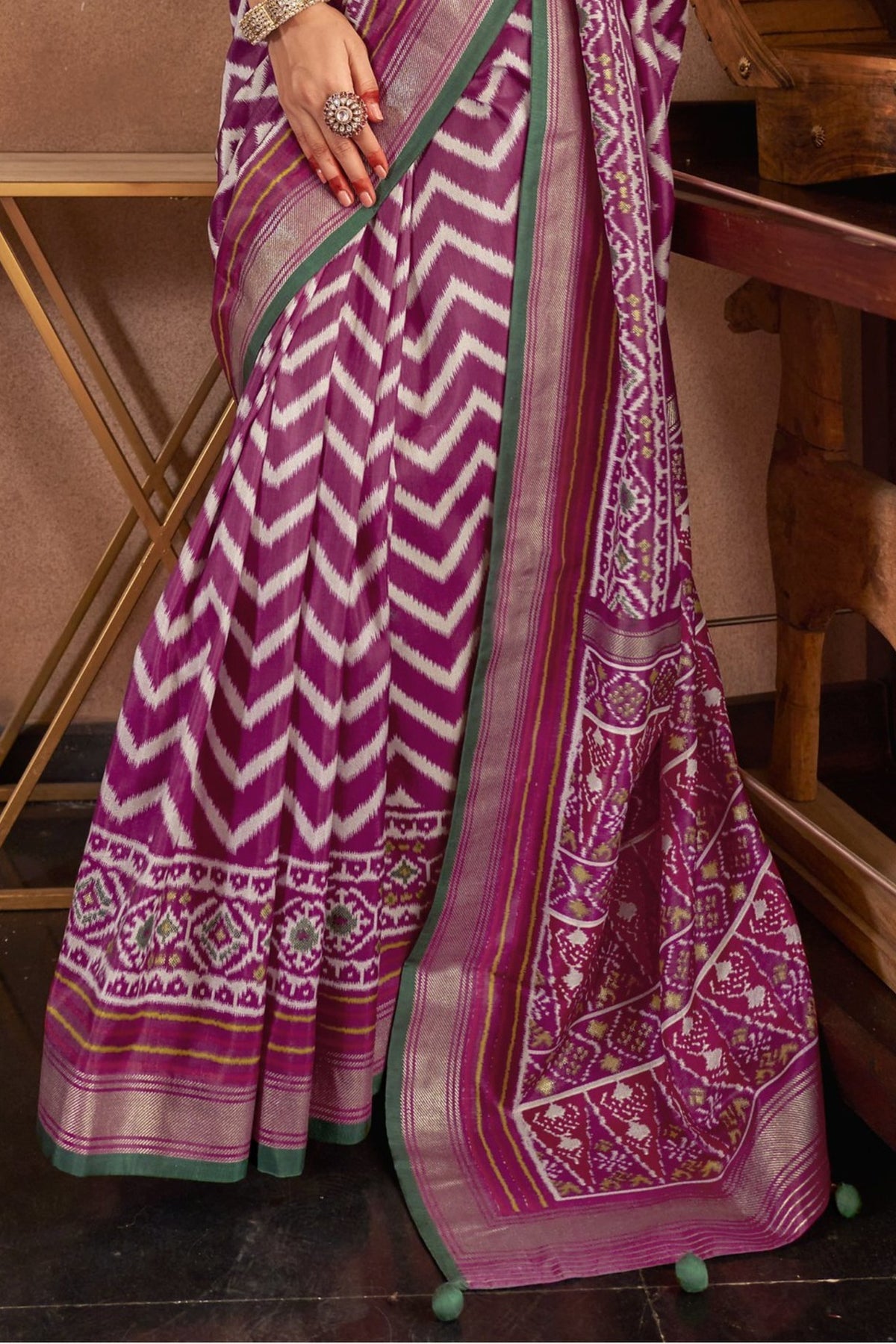Elegant Purple Ikat Patola Saree