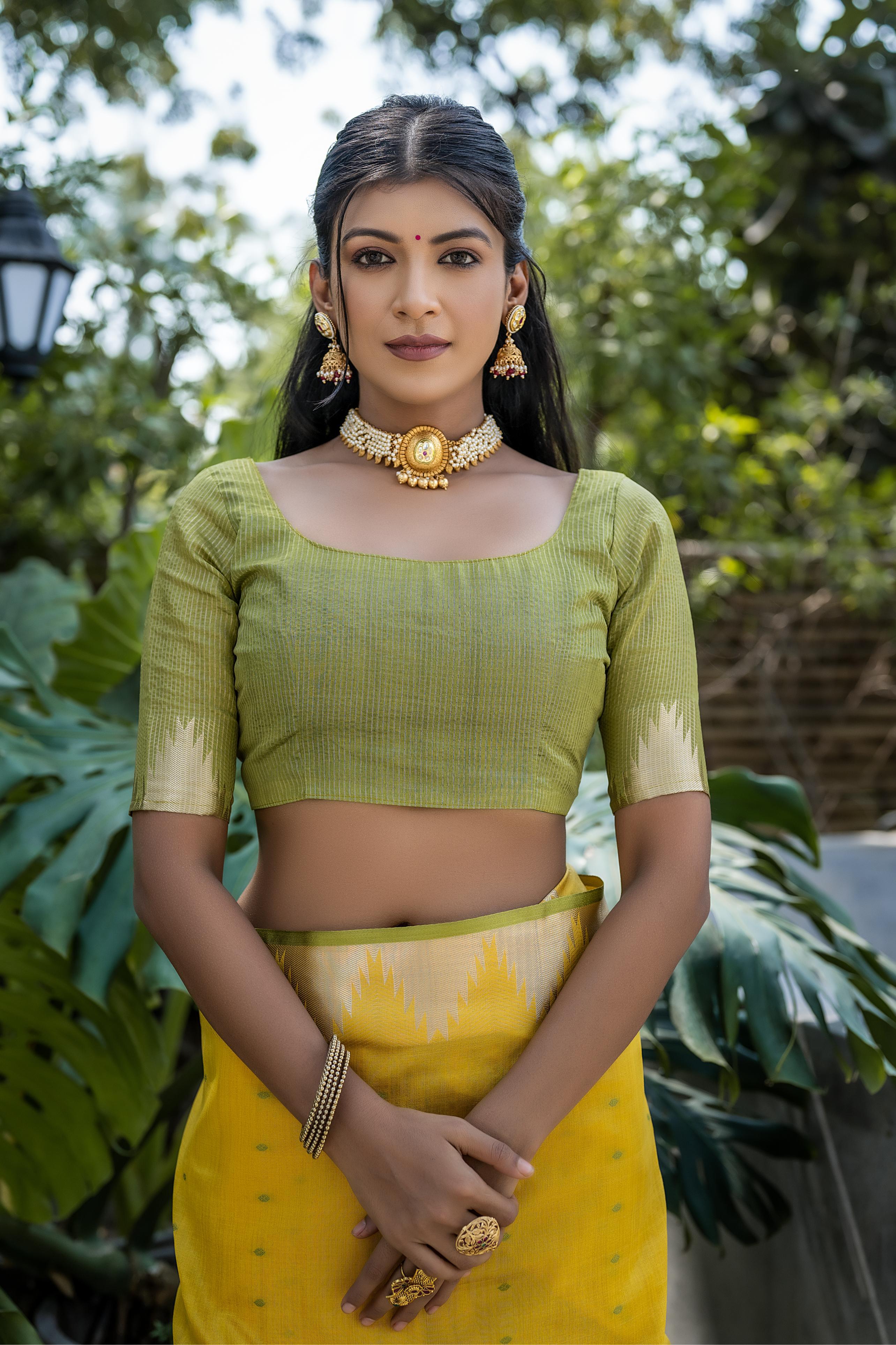 Yellow Zari Woven Banarasi Raw Silk Saree