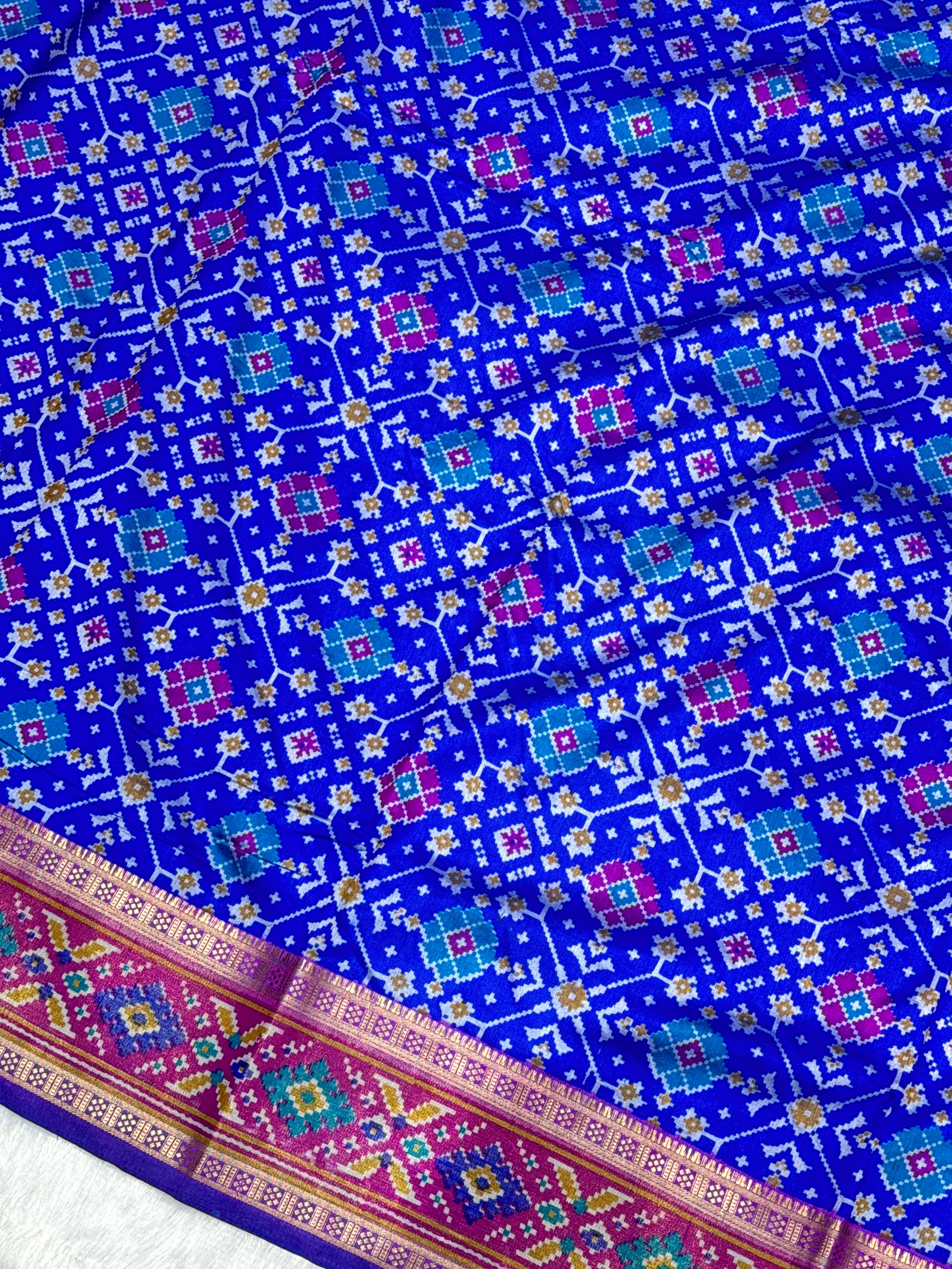 Royal Blue Patola Silk Saree MSM1002