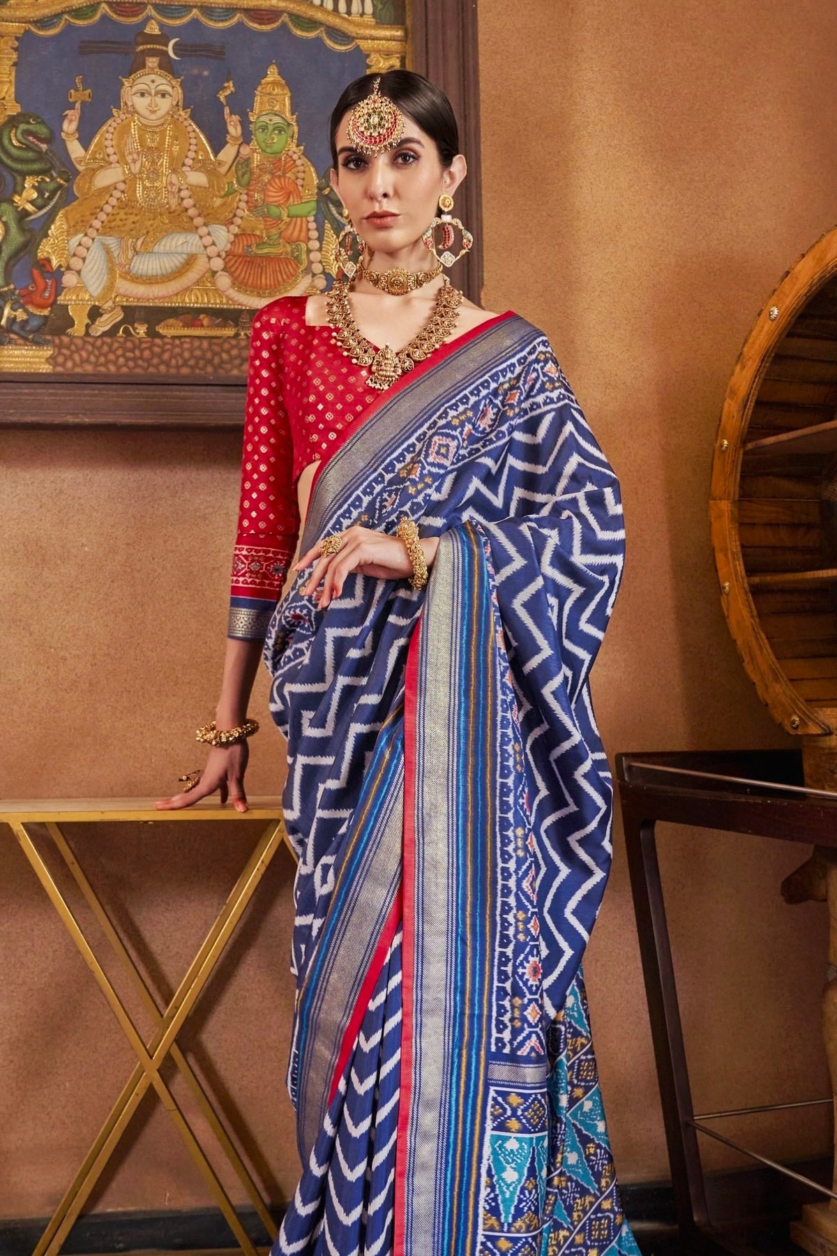 Regal Blue Ikat Patola Saree