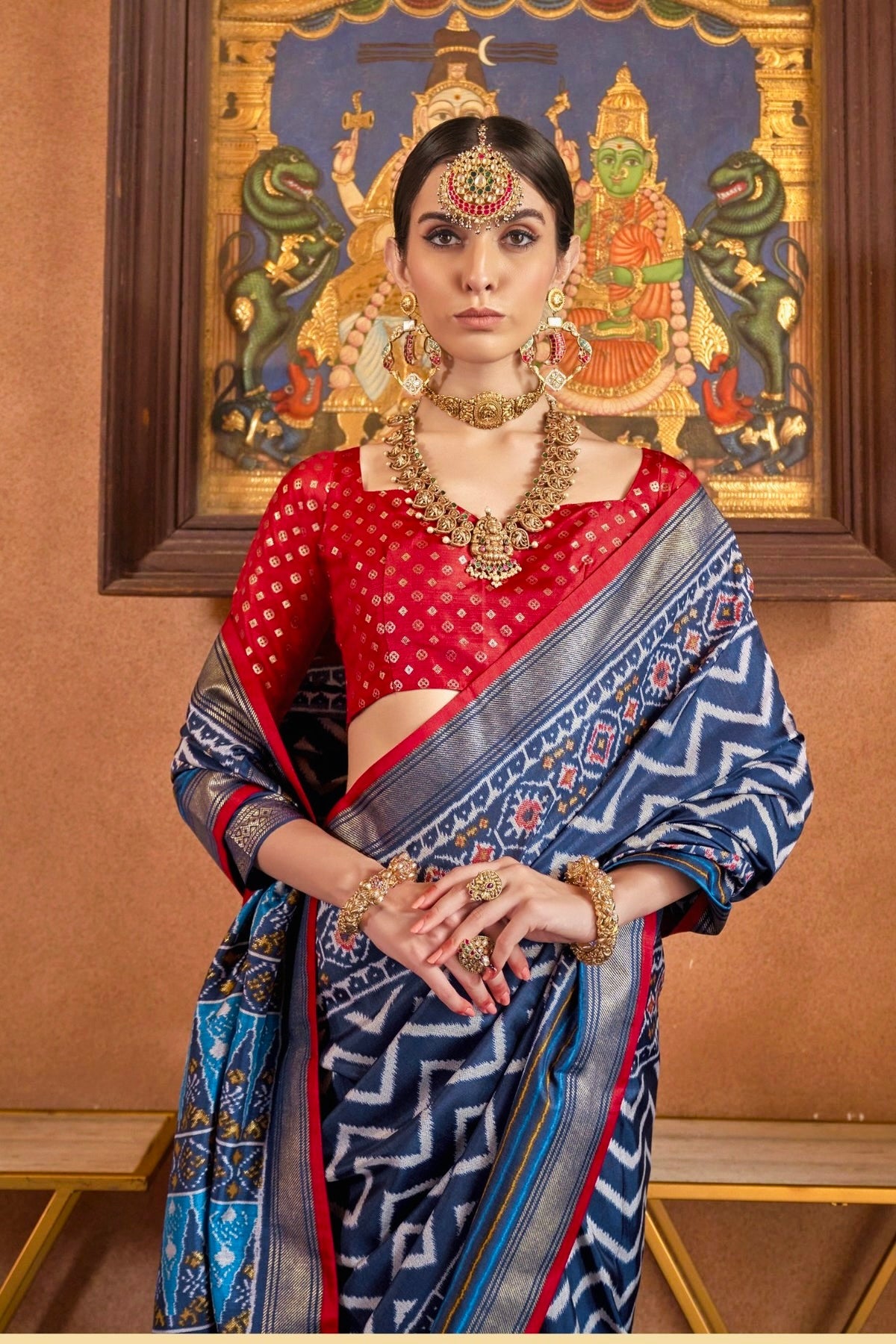 Regal Blue Ikat Patola Saree