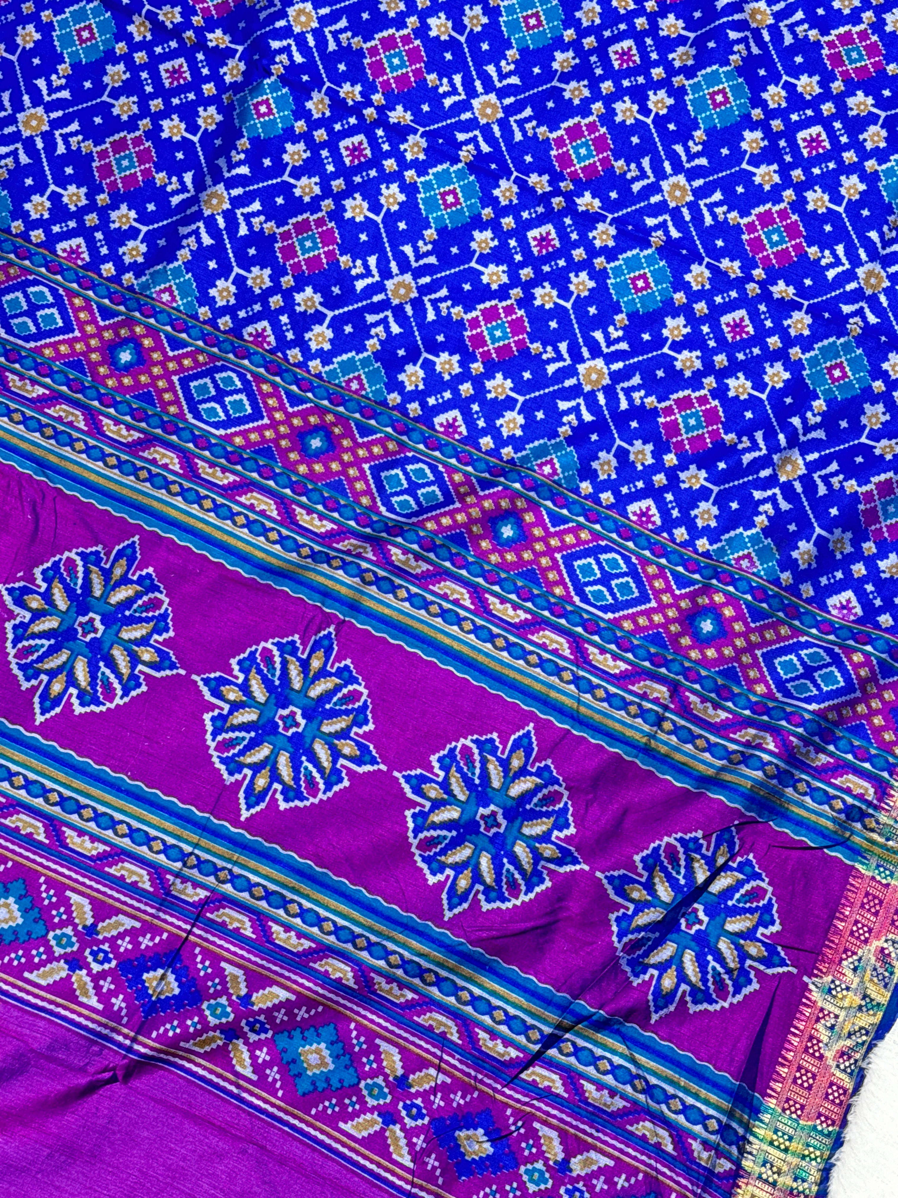 Royal Blue Patola Silk Saree MSM1002