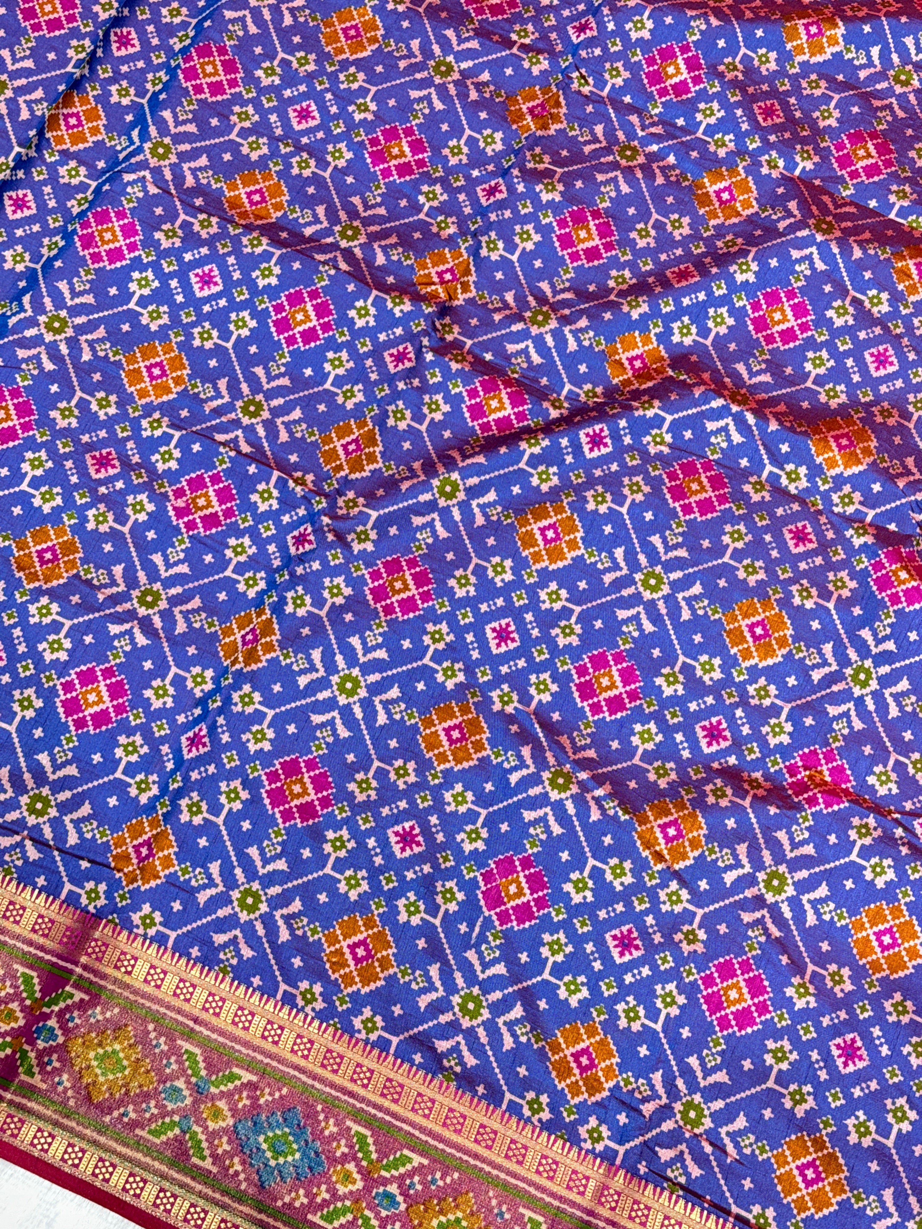 Navy Blue Patola Silk Saree MSM1004