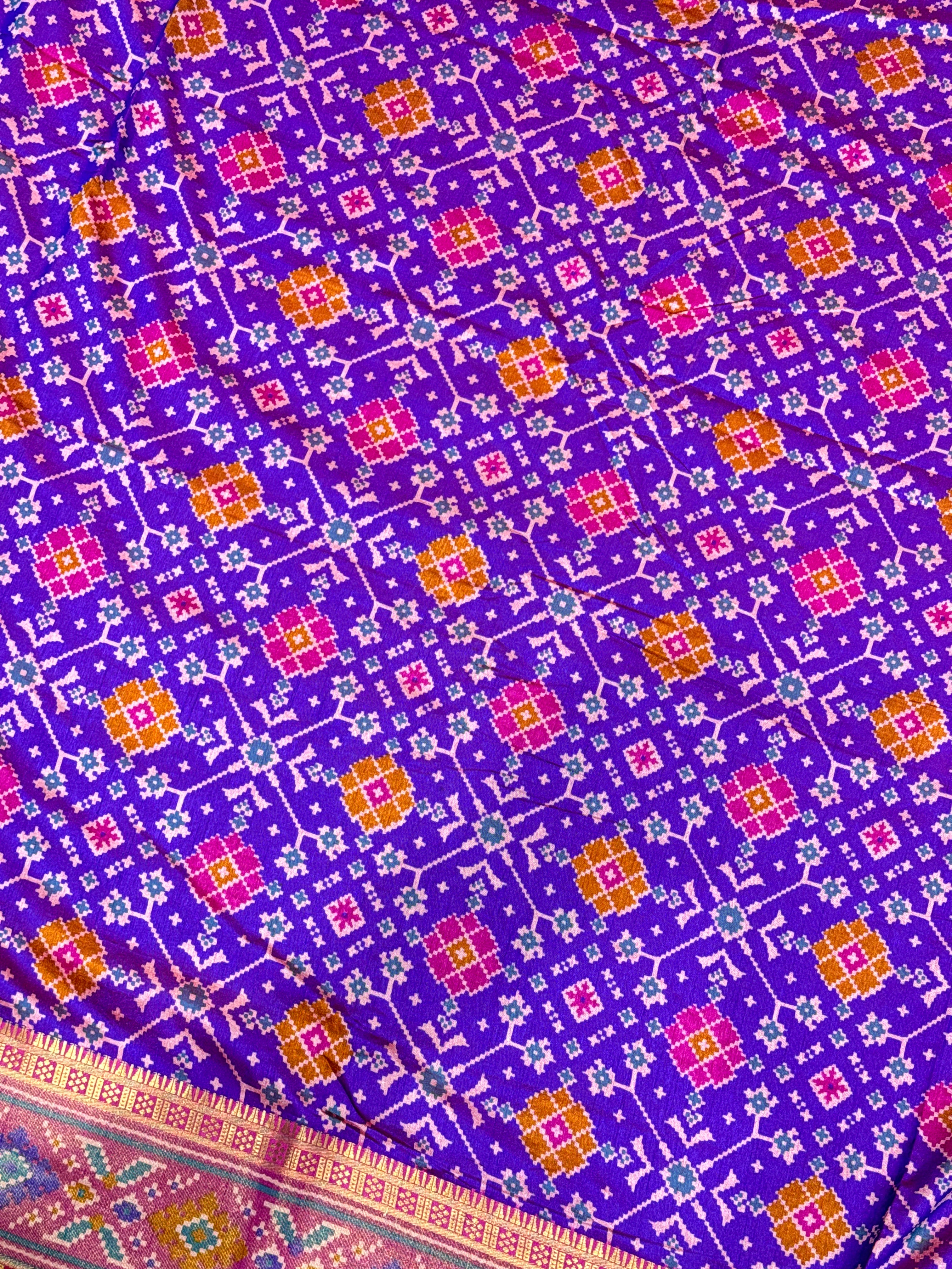 Traditional Purple Patola Silk Saree MSM1001