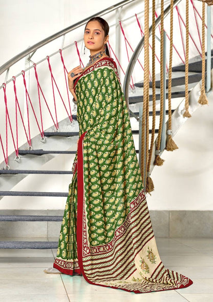 Green and Maroon Patola Saree