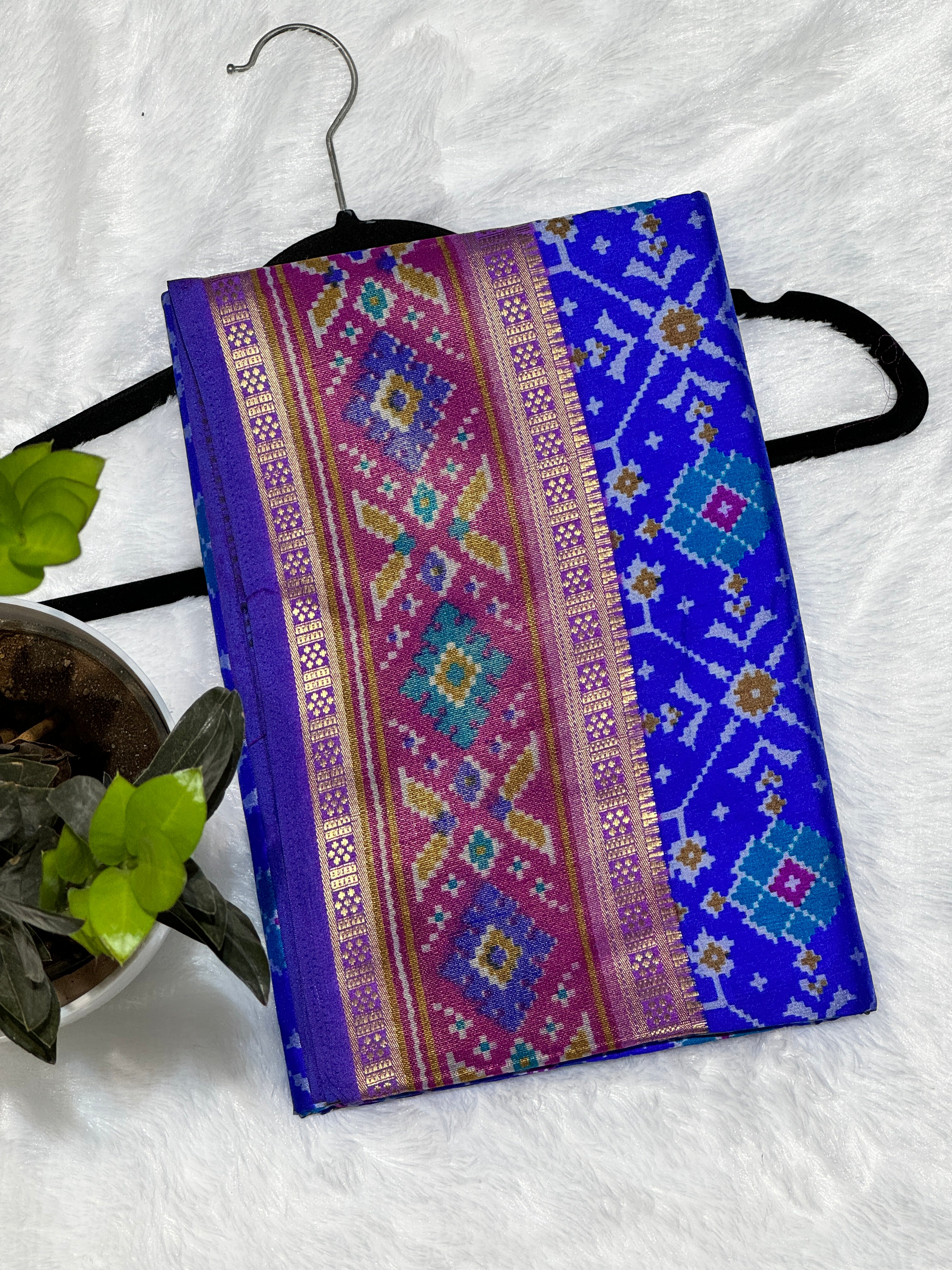 Royal Blue Patola Silk Saree MSM1002