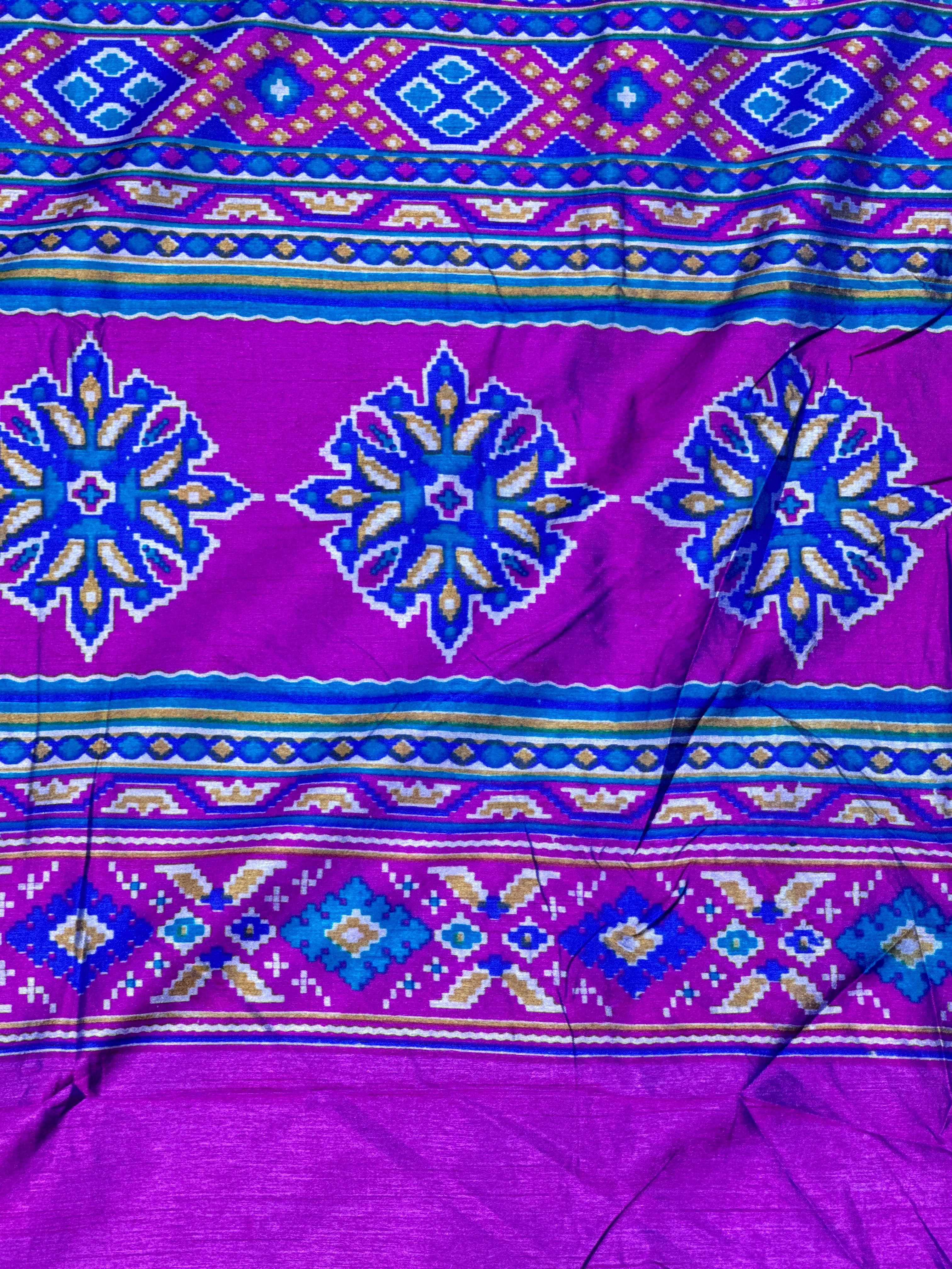 Royal Blue Patola Silk Saree MSM1002