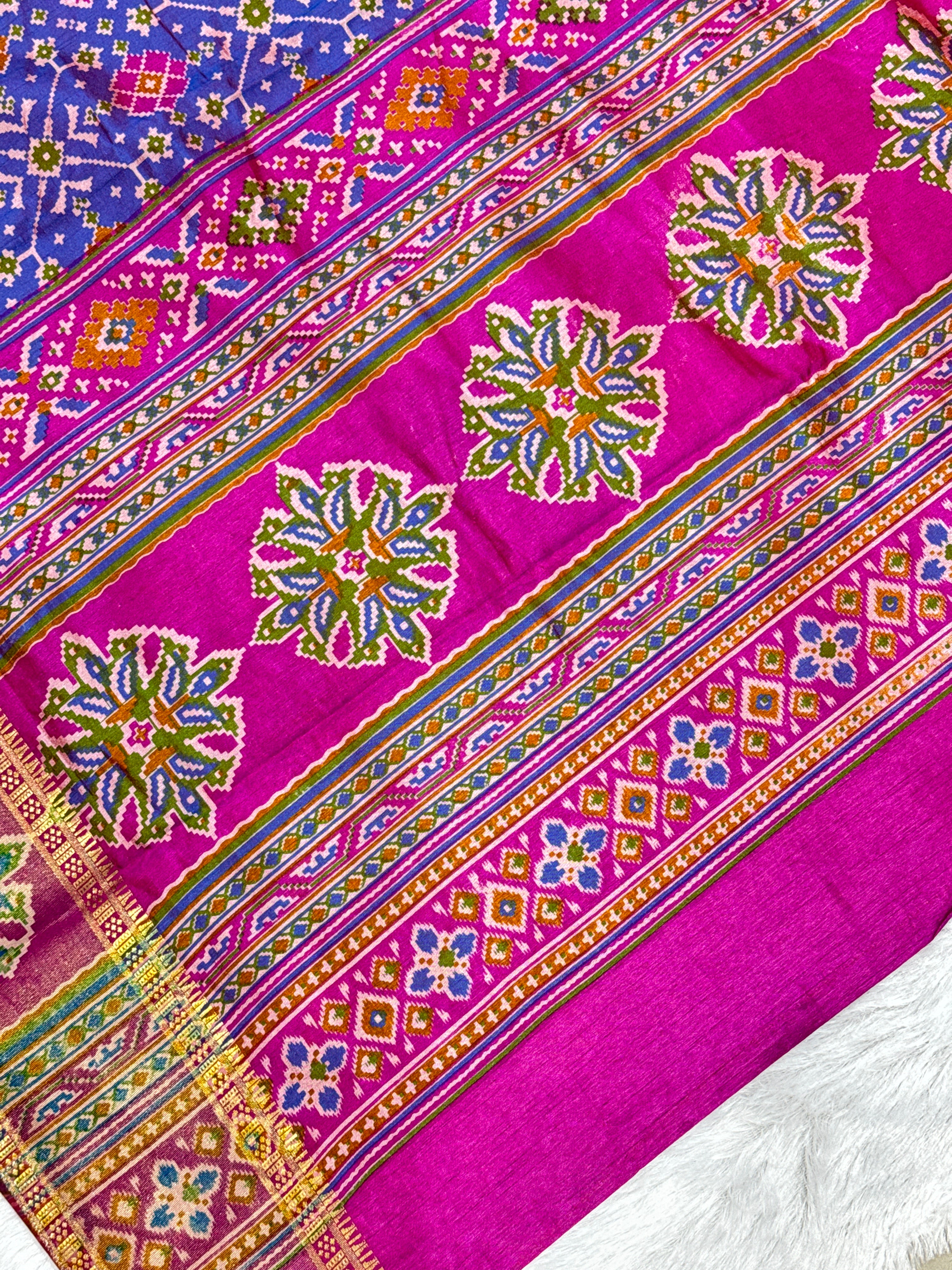 Navy Blue Patola Silk Saree MSM1004