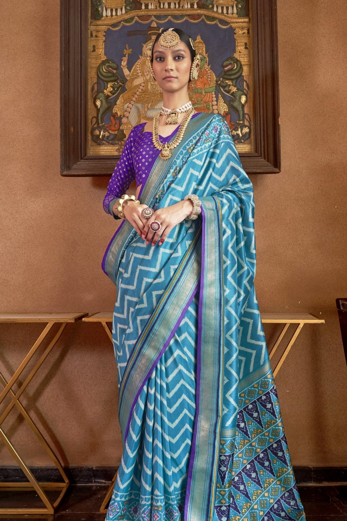 Timeless Blue Ikat Patola Saree
