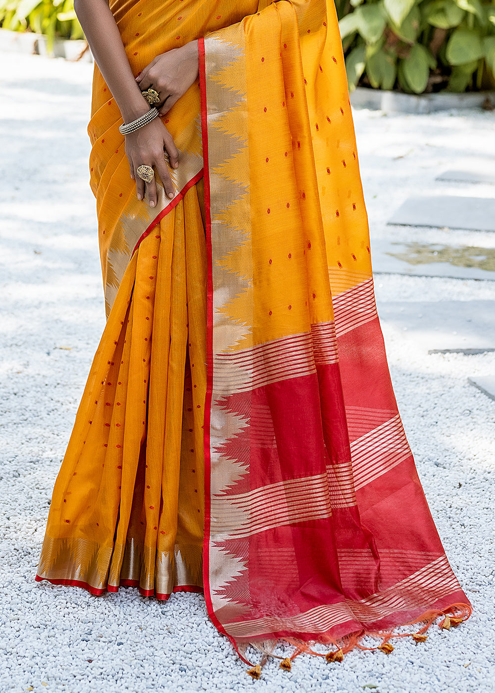 Yellow Zari Woven Banarasi Raw Silk Saree