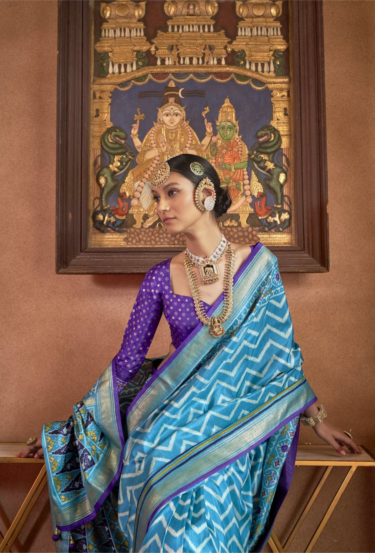 Timeless Blue Ikat Patola Saree