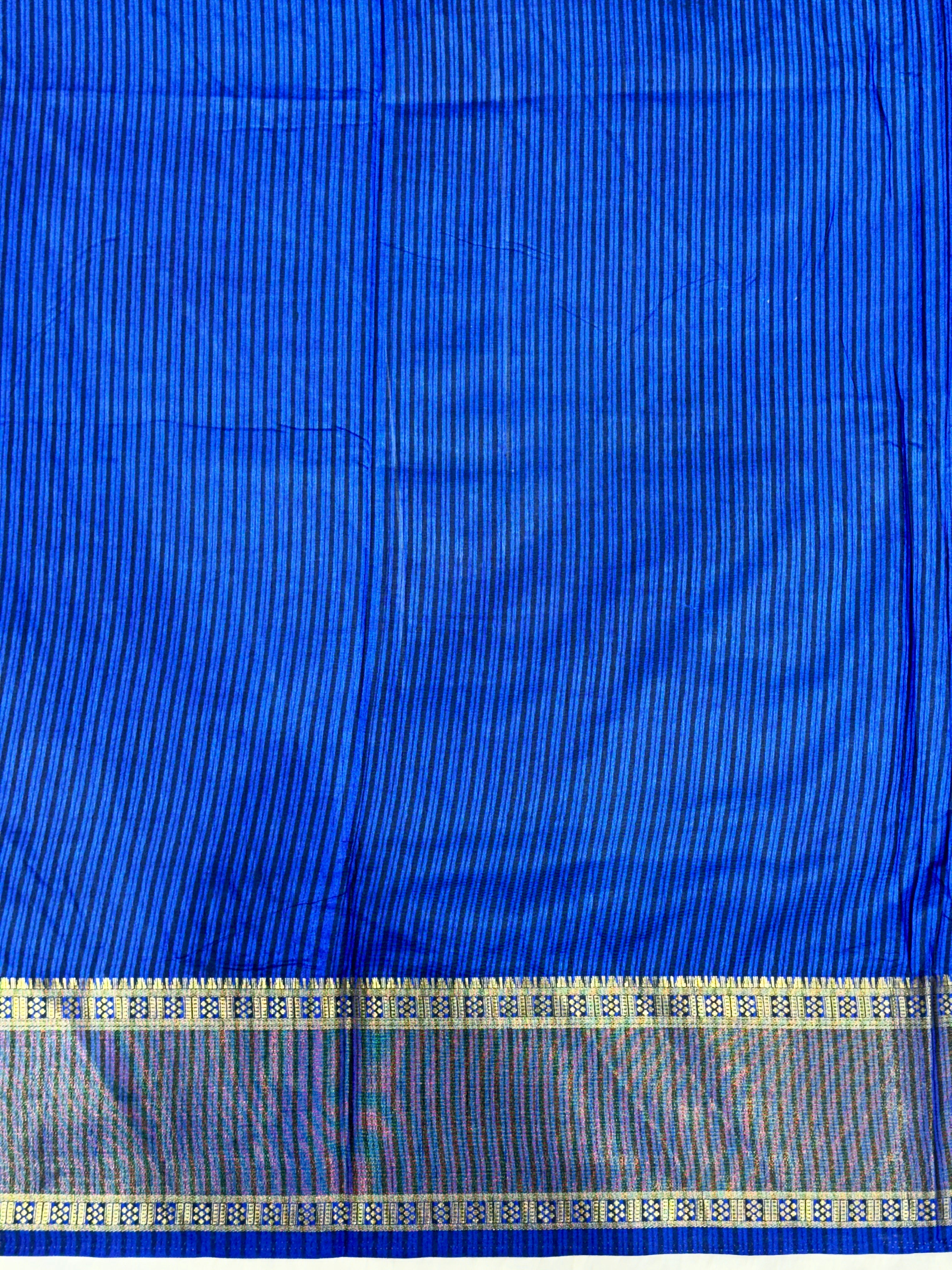 Blue and Rani Pink Patola Saree