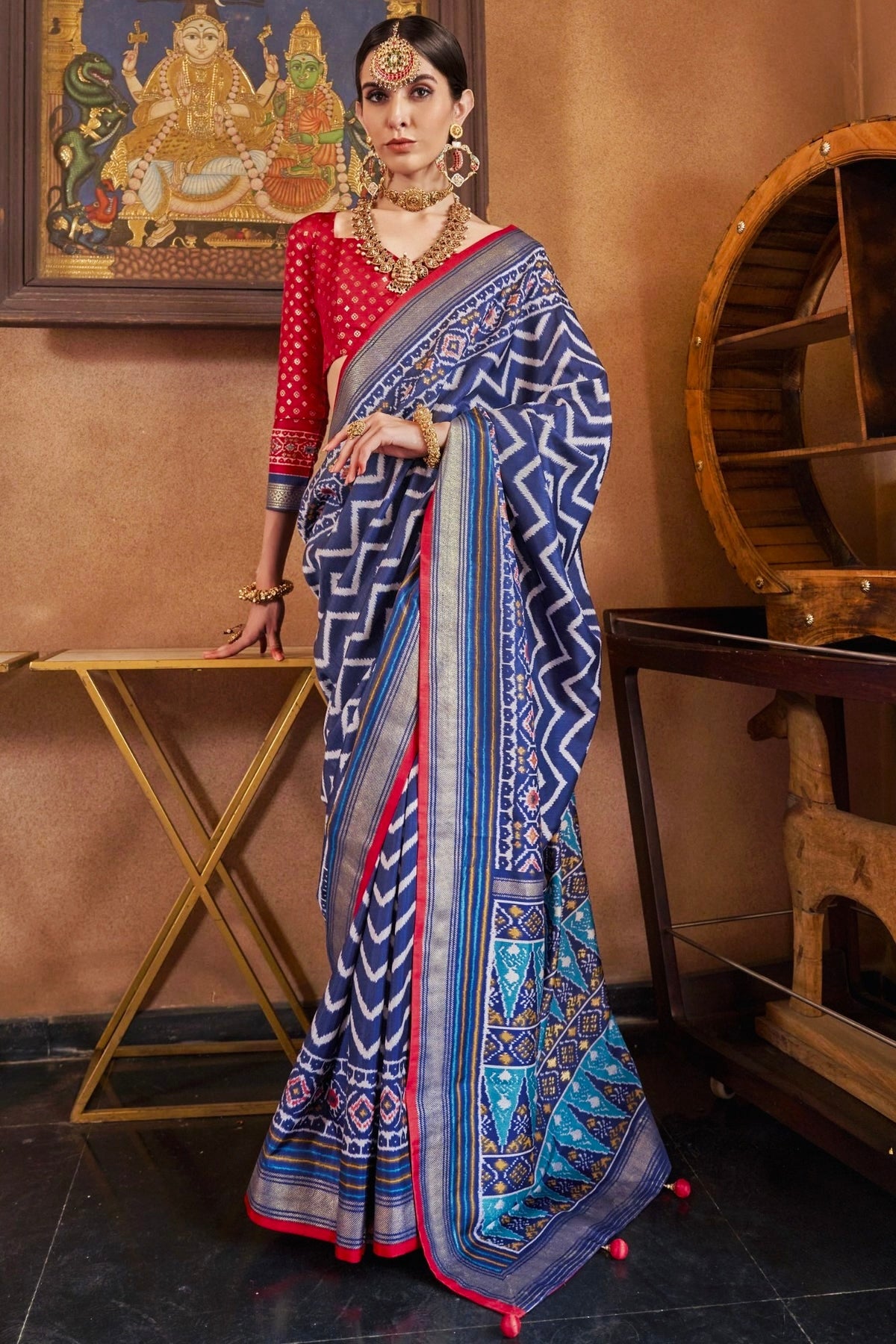 Regal Blue Ikat Patola Saree